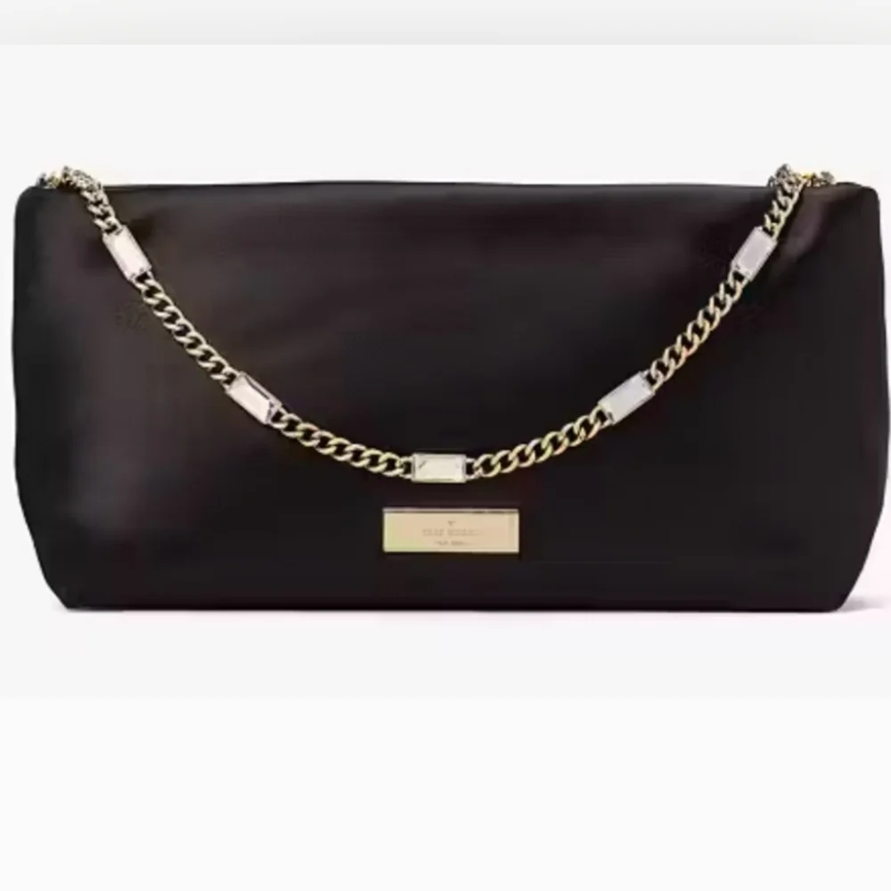 NWT Kate Spade Anya‎ Satin Shoulder Bag Crystal Chain Strap